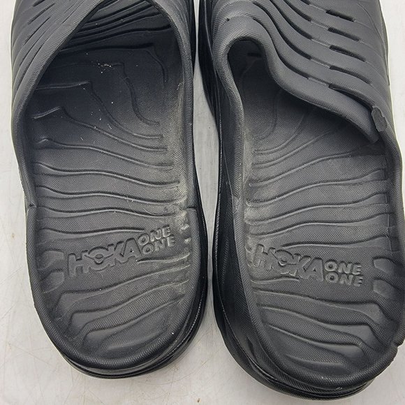 Hoka One One Ora Recovery Slides Mens Size 12 Black Slip On Comfort Sandals